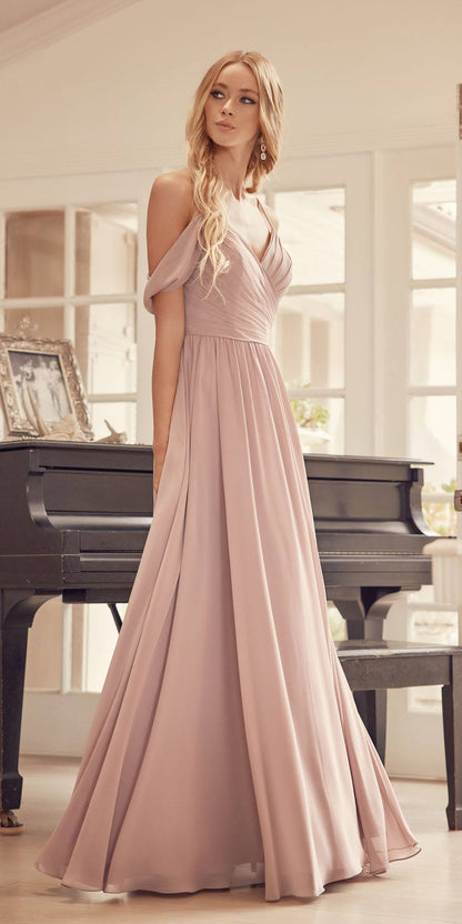 Juliet 262 Pleated Off the Shoulder Formal Dress by DiscountDressShop