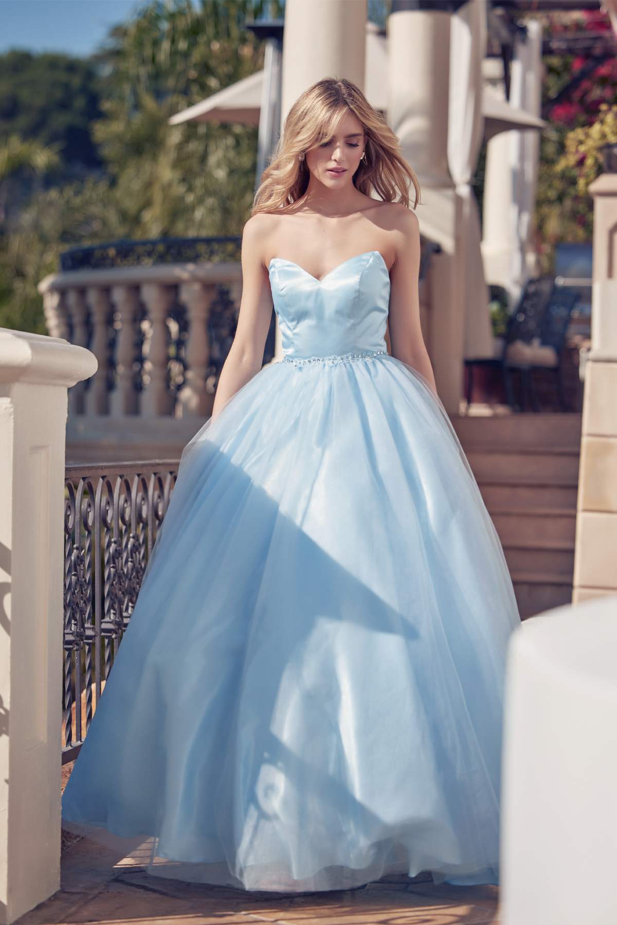 Juliet 265 Strapless A-Line Ball Gown Beaded Belt by DiscountDressShop