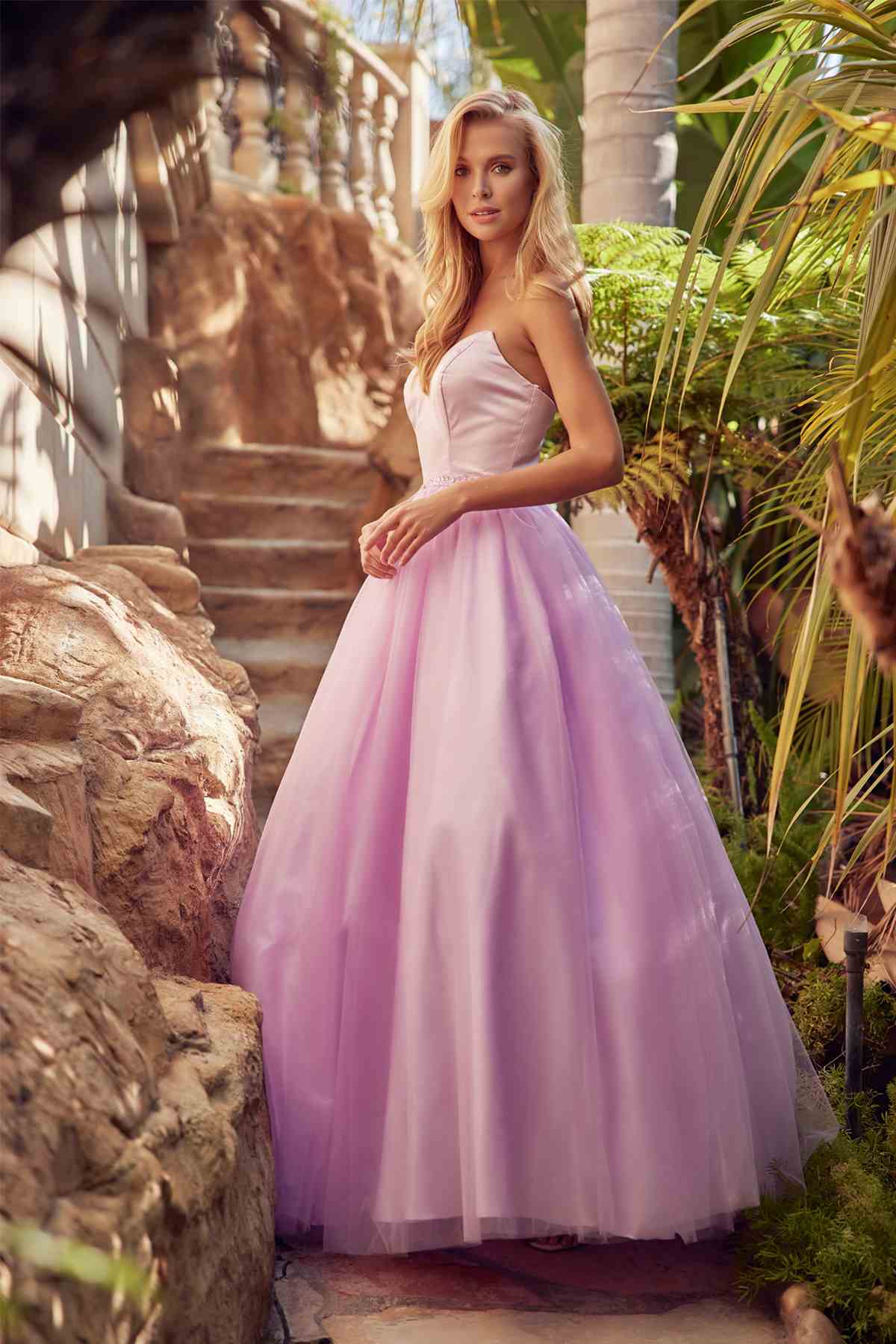 Juliet 265 Strapless A-Line Ball Gown Beaded Belt by DiscountDressShop