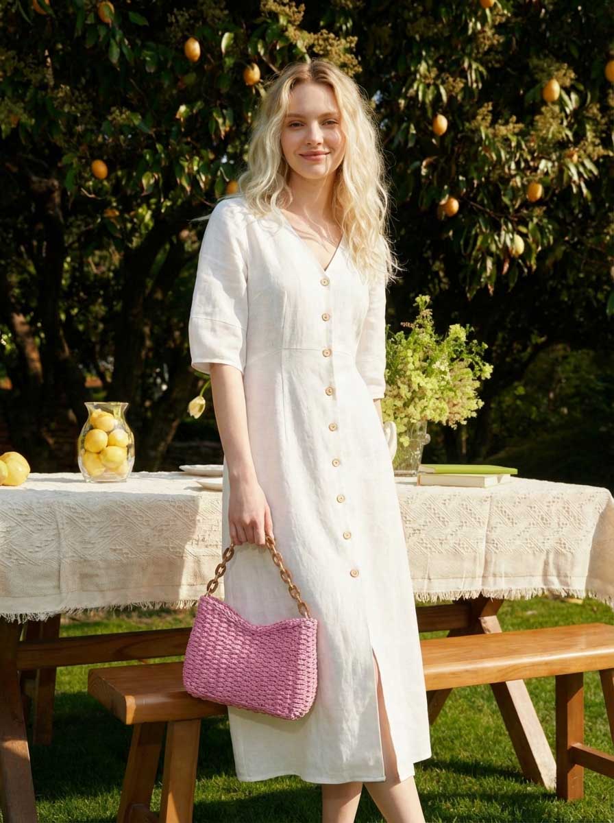 Colorful Woven Straw Shoulder Bag by LINTICO