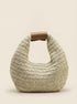 Round Crochet Woven Handheld Straw Bag by LINTICO