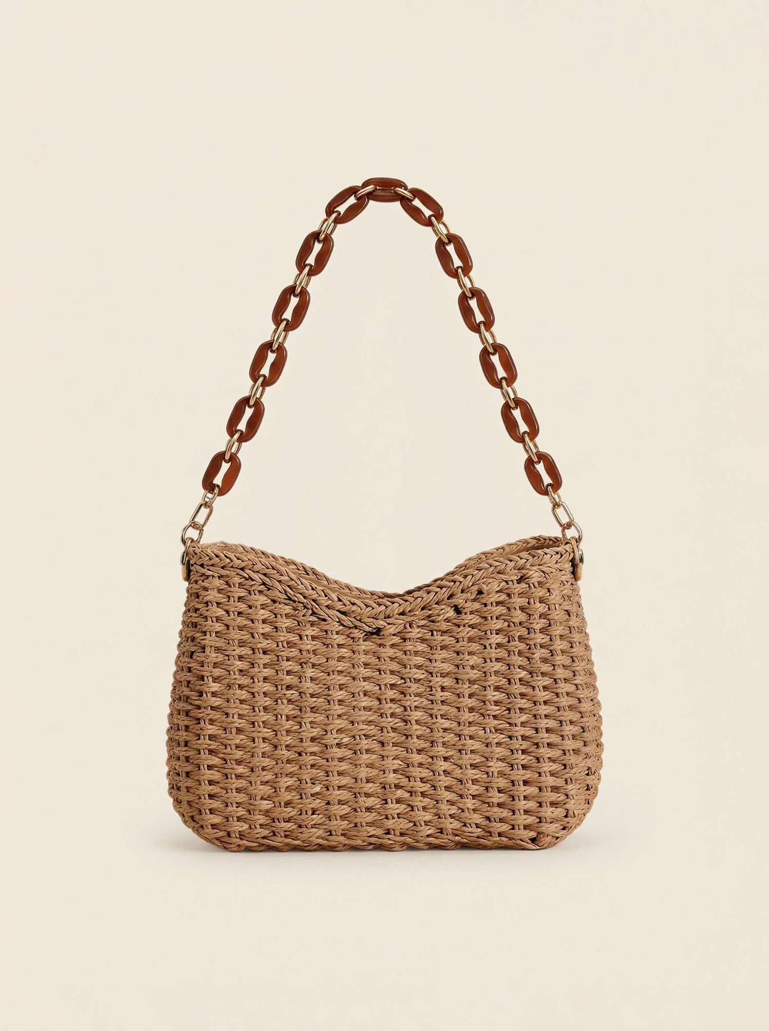 Colorful Woven Straw Shoulder Bag by LINTICO
