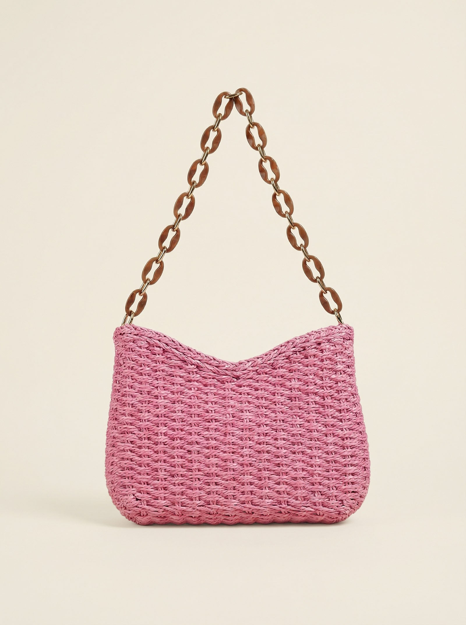 Colorful Woven Straw Shoulder Bag by LINTICO