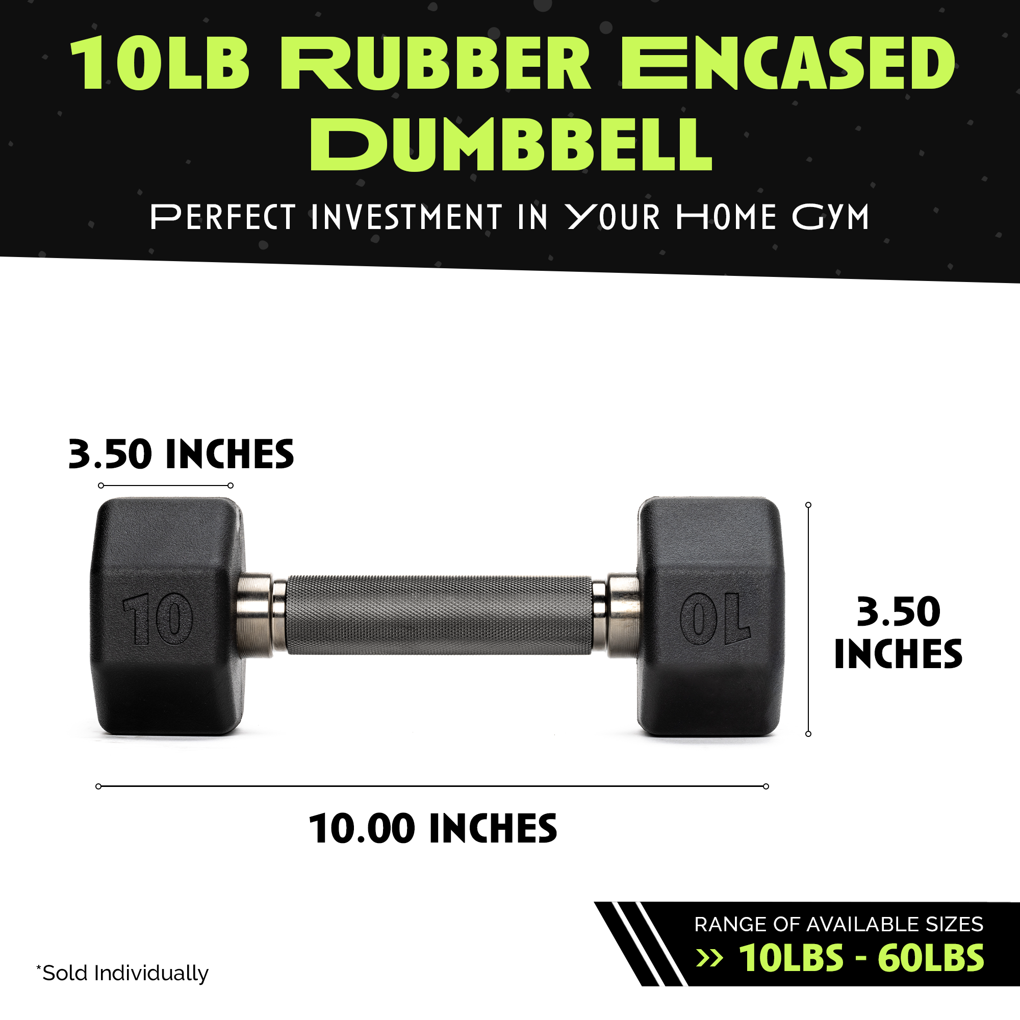 Octo Rubber Dumbbell (sold individually) by Rage Fitness