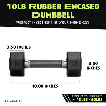Octo Rubber Dumbbell (sold individually) by Rage Fitness
