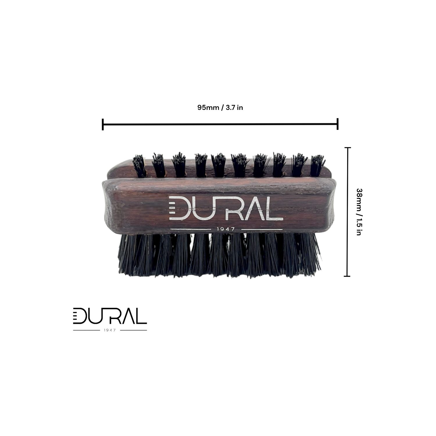 Dural Thermo ash wood travel size nail brush with black natural bristles 95 mm by Pasteur Pharmacy