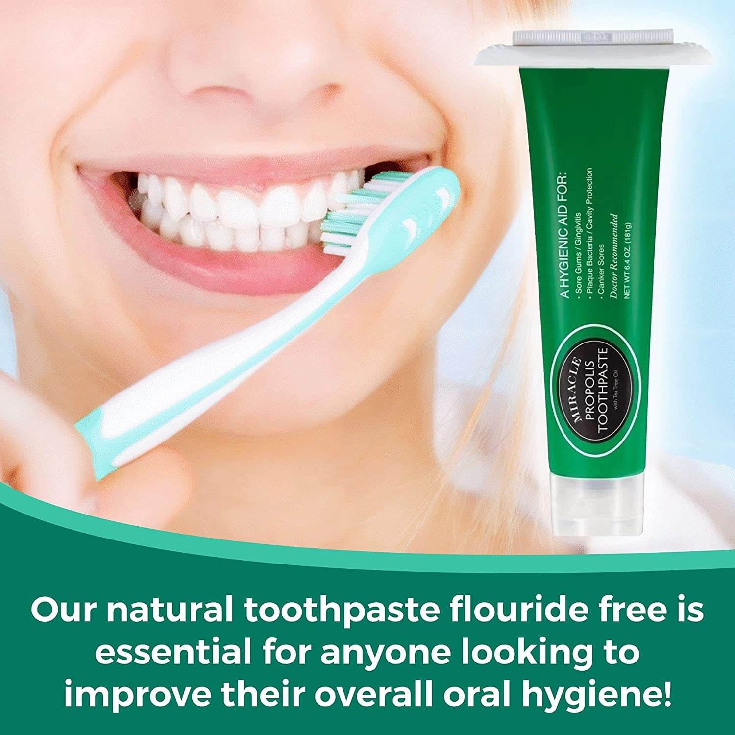 Holocuren Miracle Propolis Toothpaste with Tea Tree Oil 6.4 Oz – Fluoride-Free by HOLOCUREN - Official Website