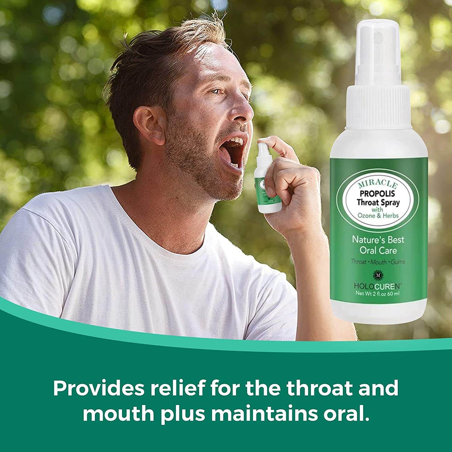 Holocuren Miracle Propolis Throat Spray with Echinacea &amp; 7 Herbs – 2 oz by HOLOCUREN - Official Website