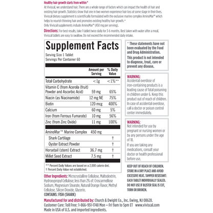 Viviscal Hair Growth Dietary Supplement, 60 Tablets by Pasteur Pharmacy