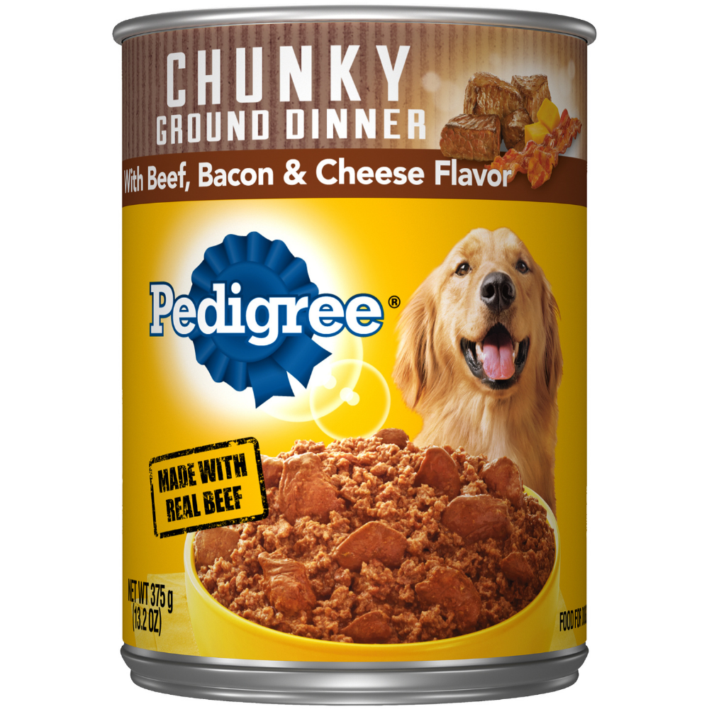 Pedigree Chopped Ground Dinner Beef, Bacon &amp; Cheese Wet Dog Food (13.2oz) by Farmacias Savia