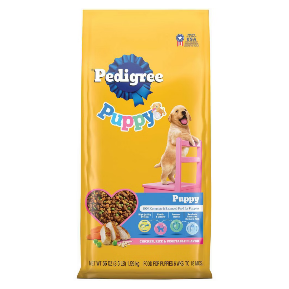 Pedigree Chicken, Rice and Vegetable Flavor Puppy Dry Dog Food (3.5lbs) by Farmacias Savia