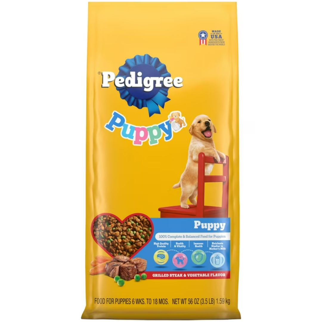 Pedigree Puppy Growth &amp; Protection Steak &amp; Vegetable Dry Dog Food (3.5lbs) by Farmacias Savia