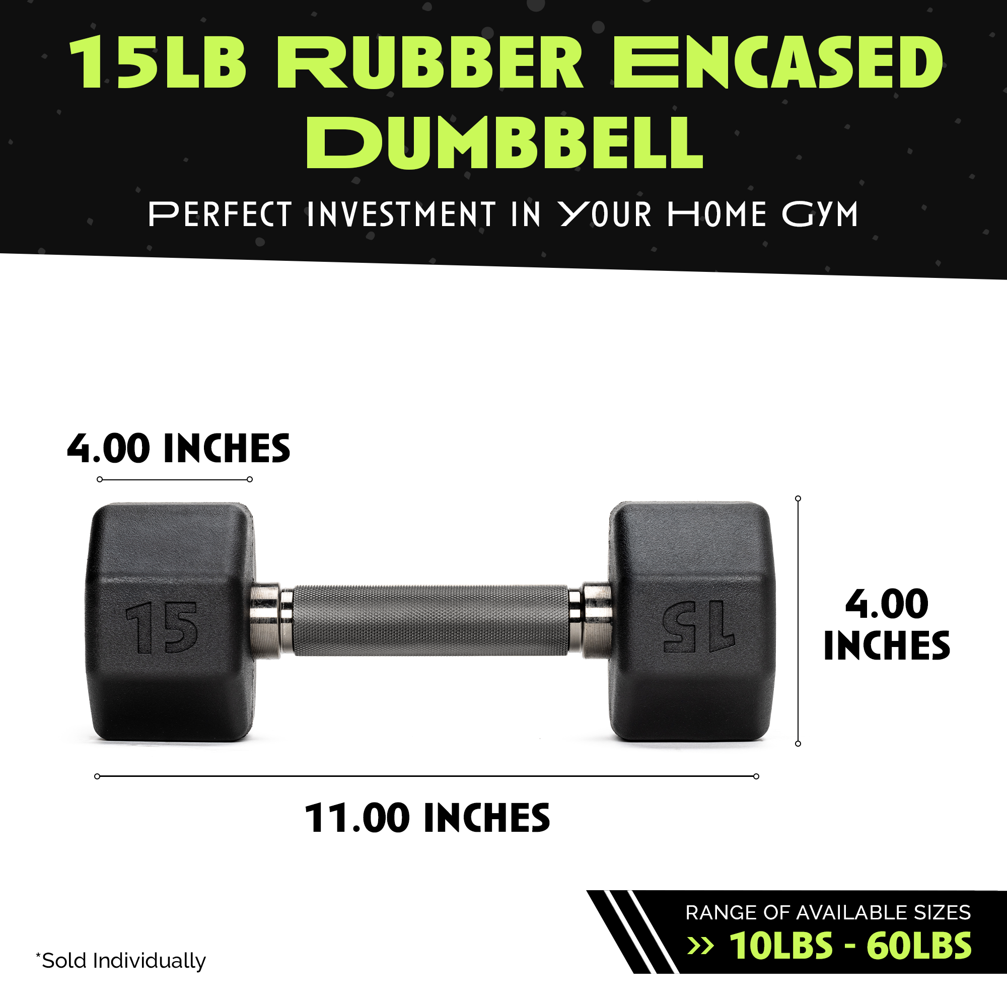 Octo Rubber Dumbbell (sold individually) by Rage Fitness