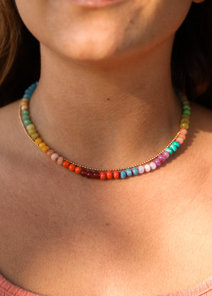 Natural Gemstone Necklace + 14k Gold Filled Toggle : Skyline by CanyonLeaf