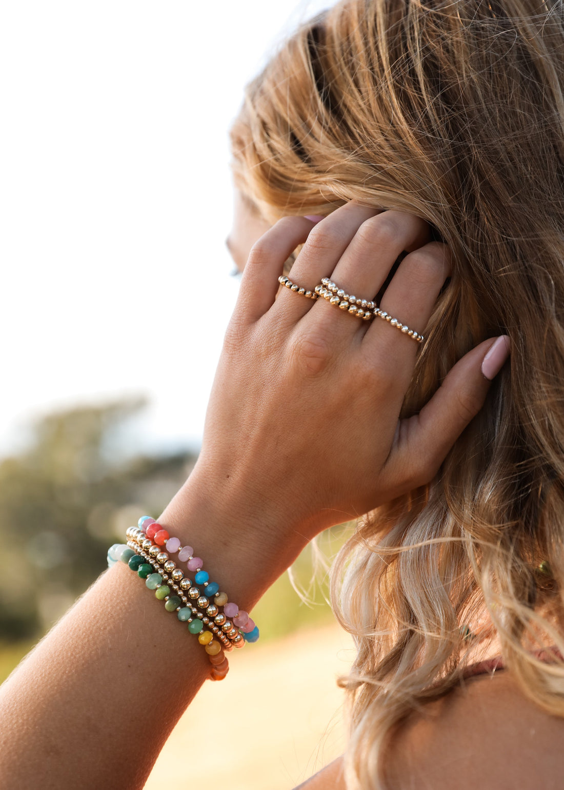 Natural Gemstone Bracelet + 14k Gold Filled Toggle : Key West by CanyonLeaf