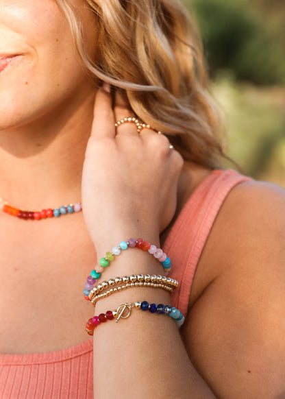 Natural Gemstone Bracelet + 14k Gold Filled Toggle : Key West by CanyonLeaf