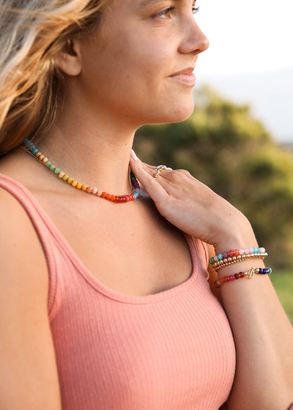 Natural Gemstone Necklace + 14k Gold Filled Toggle : Paradise by CanyonLeaf