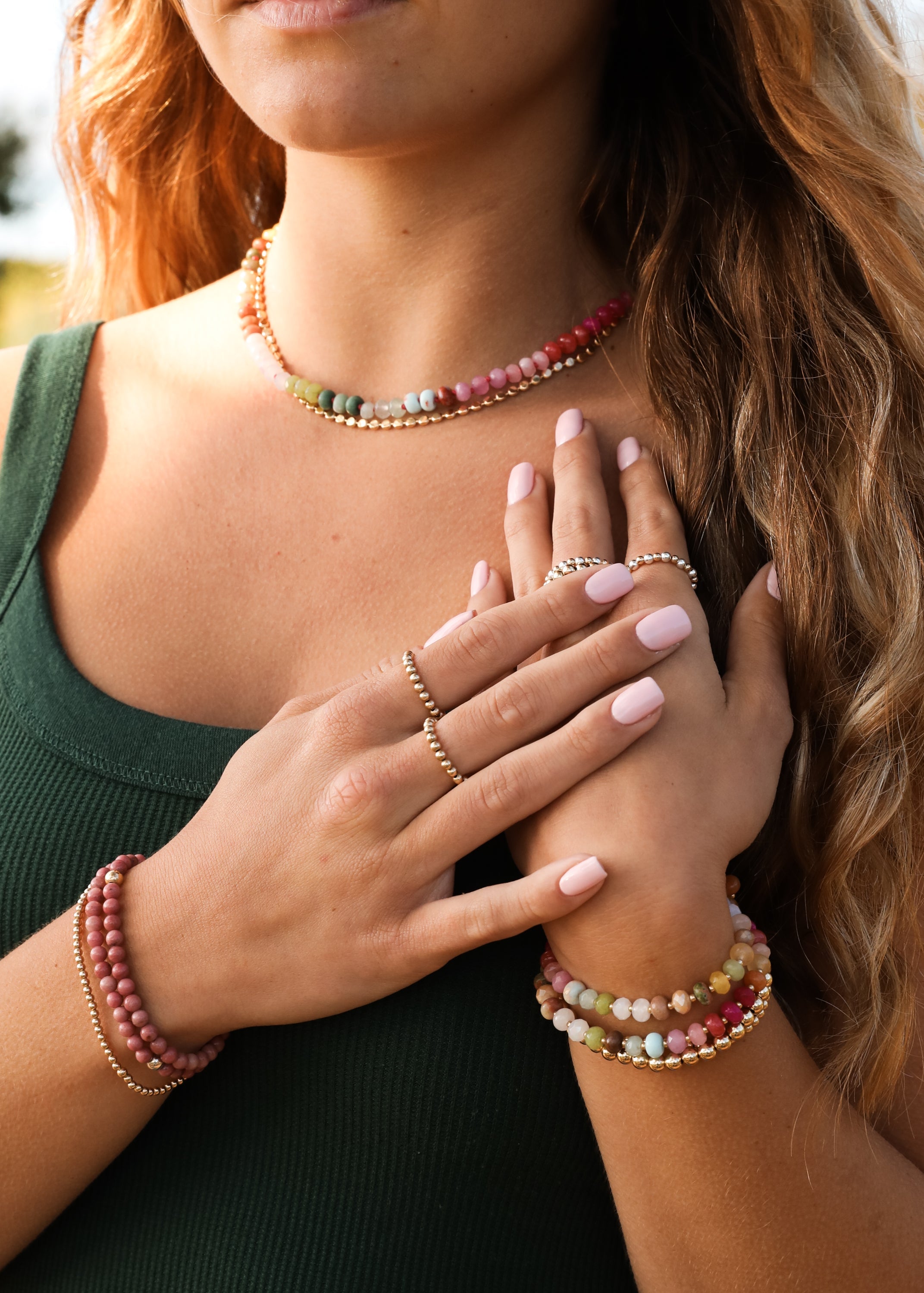 Natural Gemstone Necklace + 14k Gold Filled Toggle : Key West by CanyonLeaf