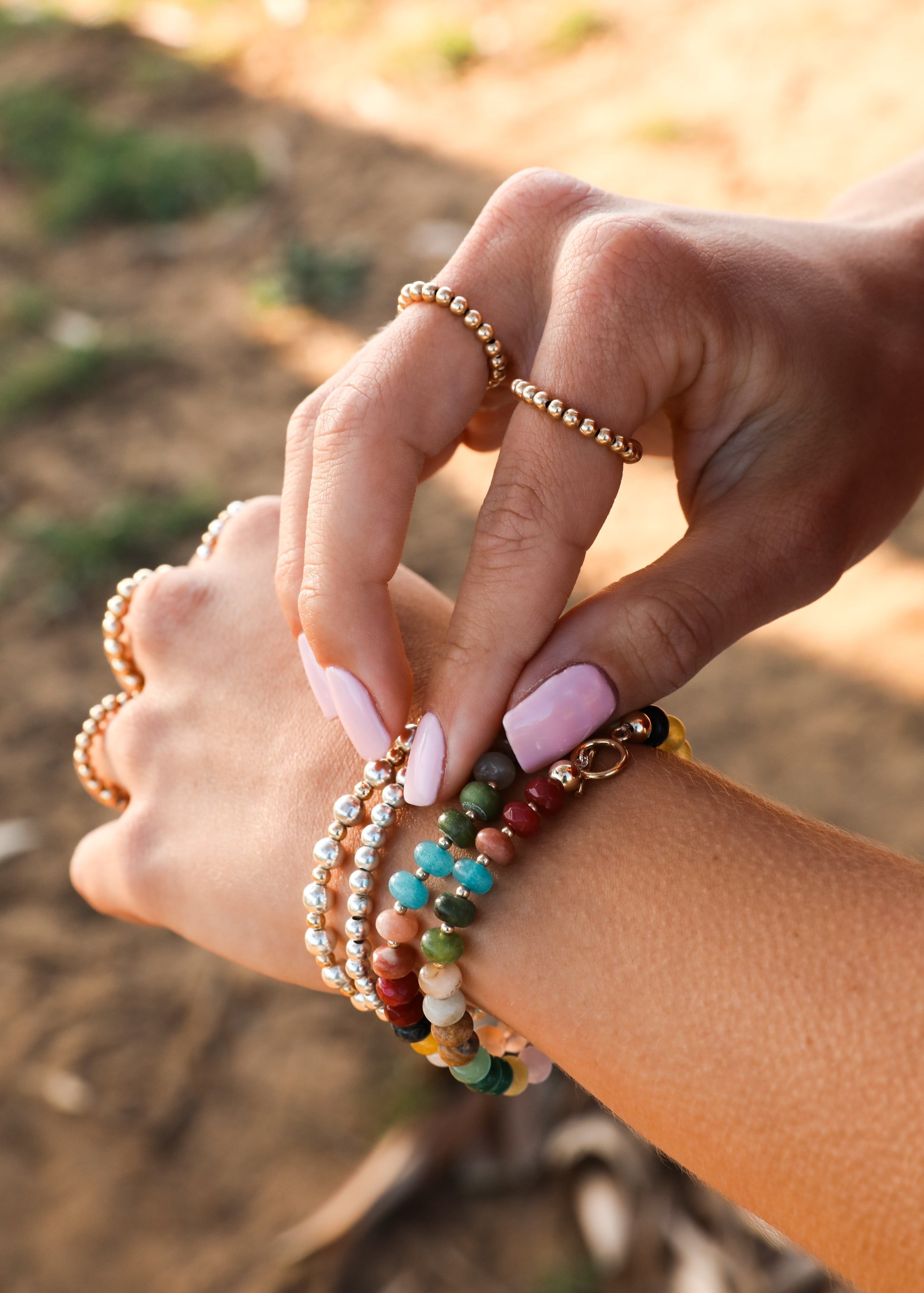 Natural Gemstone Bracelet + 14k Gold Filled Toggle : Sedona by CanyonLeaf