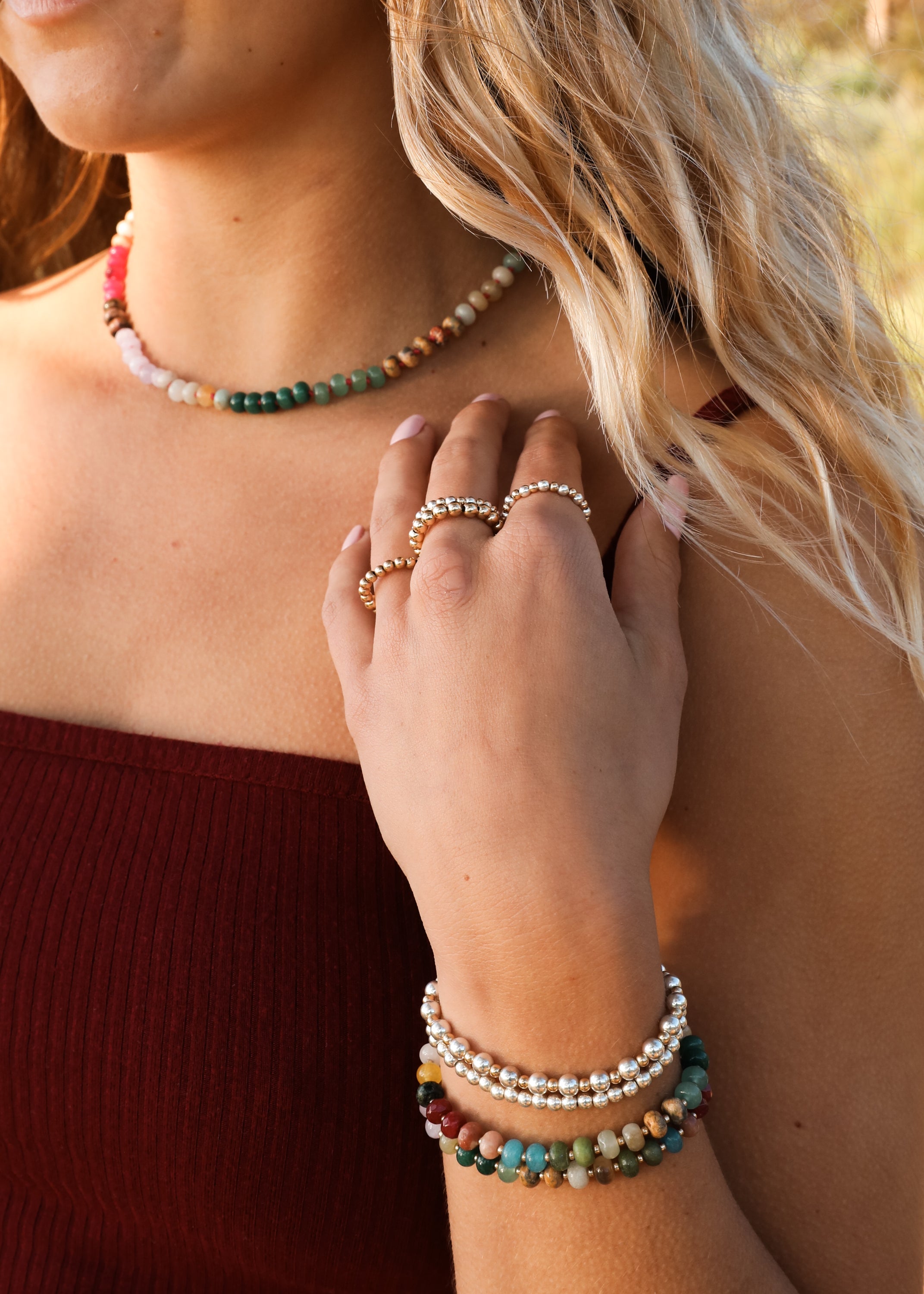 Natural Gemstone Necklace + 14k Gold Filled Toggle : Gold Rush by CanyonLeaf
