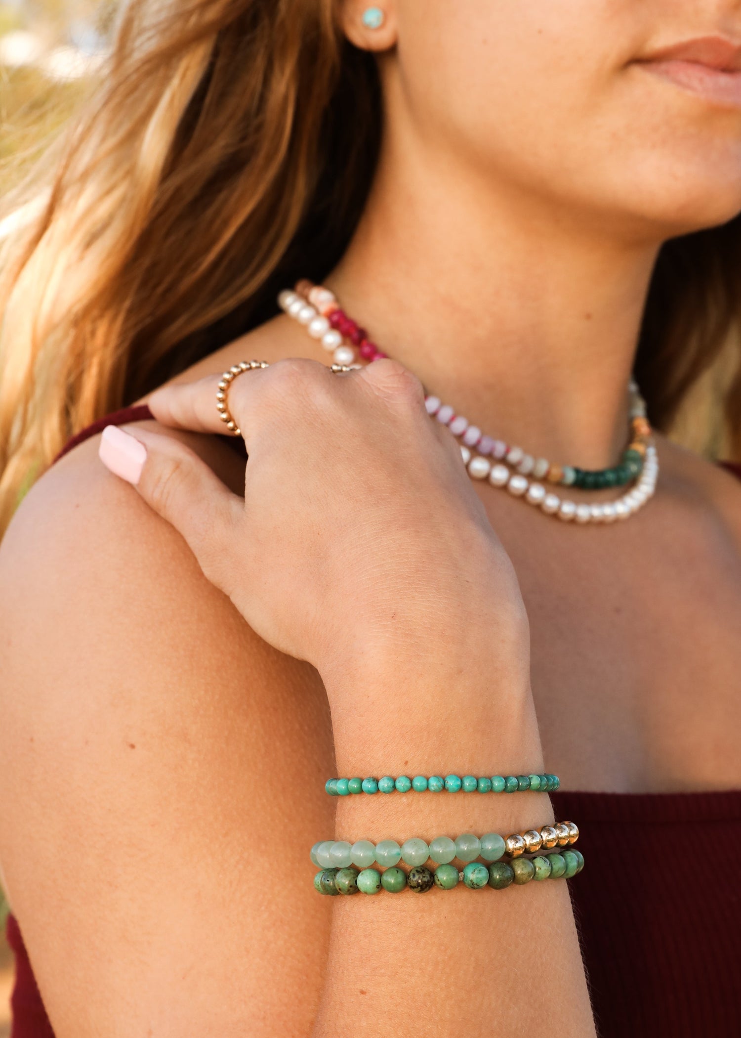 Natural Gemstone Necklace + 14k Gold Filled Toggle : Sedona by CanyonLeaf