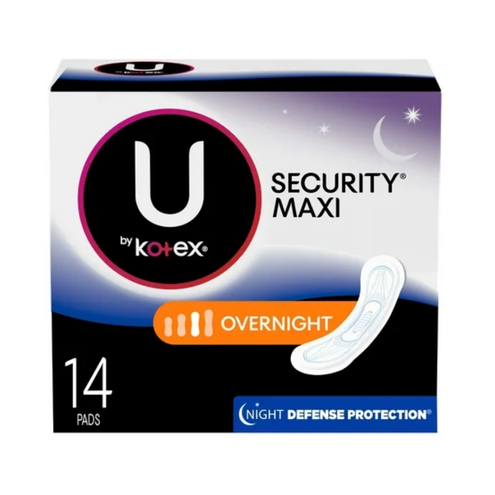 U by Kotex Security Maxi Pads Overnight (14ct) by Farmacias Savia