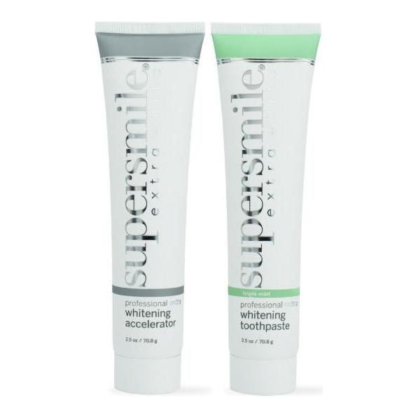 Supersmile Professional Whitening System Toothpaste Triple Mint + Accelerator 1 Kit 5 Oz by Pasteur Pharmacy