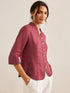 100% Linen Hand Button Fitted Jacket AMELIA by LINTICO