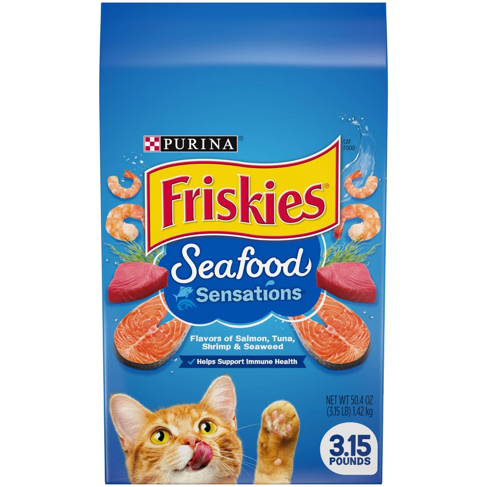 Purina Friskies Seafood Sensations Dry Cat Food (3.15lbs) by Farmacias Savia