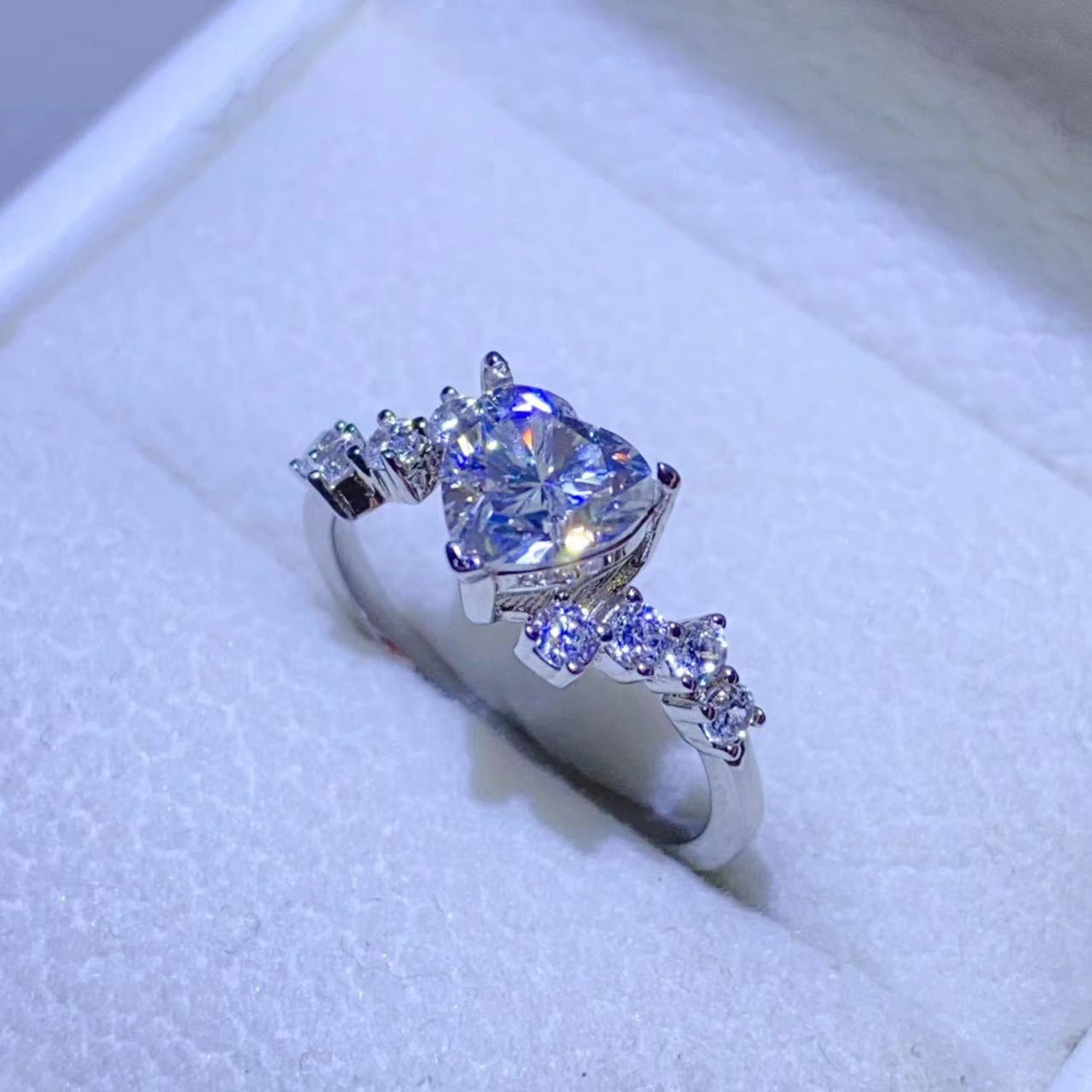 1 Carat Heart Shaped Sparkala™ Pure Sterling Silver Ring by Sparkala