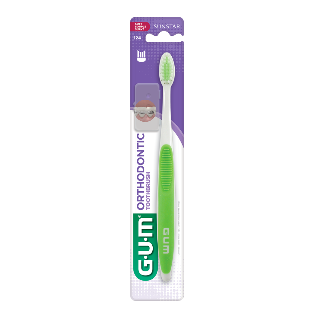 GUM Orthodontic Soft 124 4 Row Toothbrush with Lid by Farmacias Savia