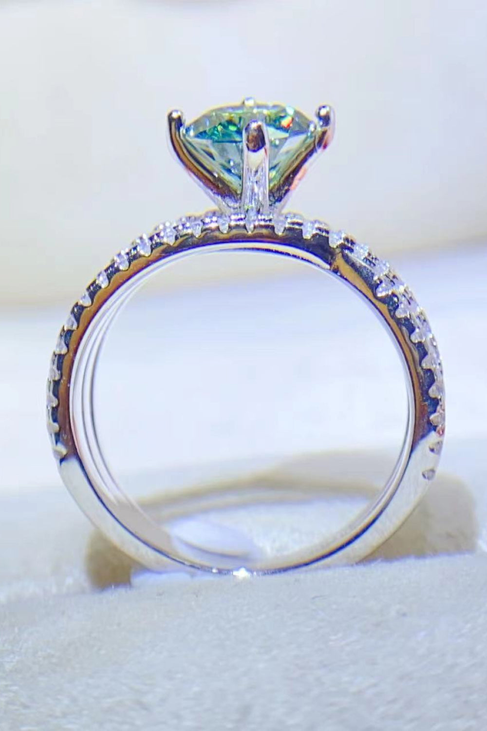1 Carat Sparkala™ Contrast Platinum Over Pure Sterling Silver Ring by Sparkala