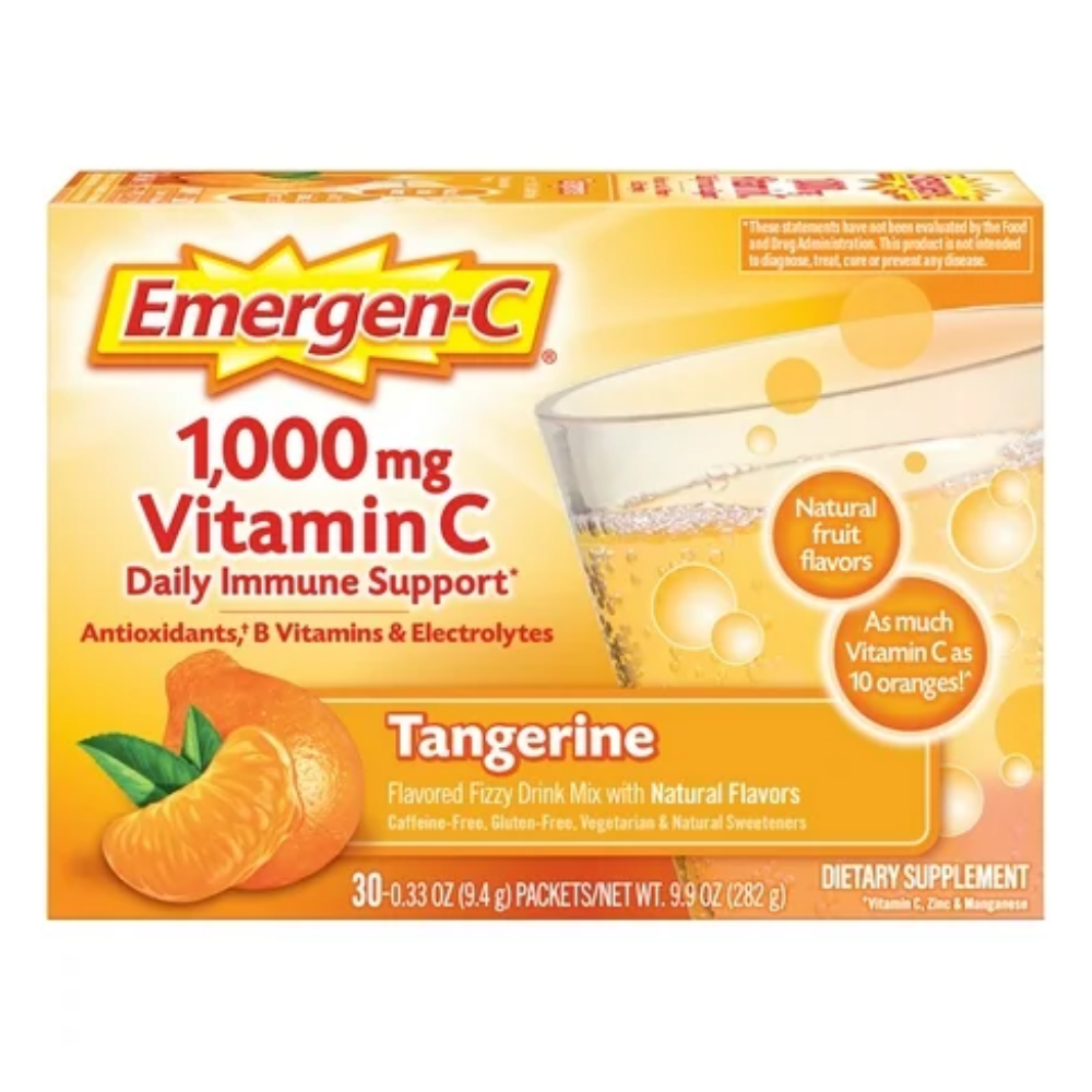 Emergen-C Vitamin C Daily Immune Support Tangerine (1000mg 30ct) by Farmacias Savia