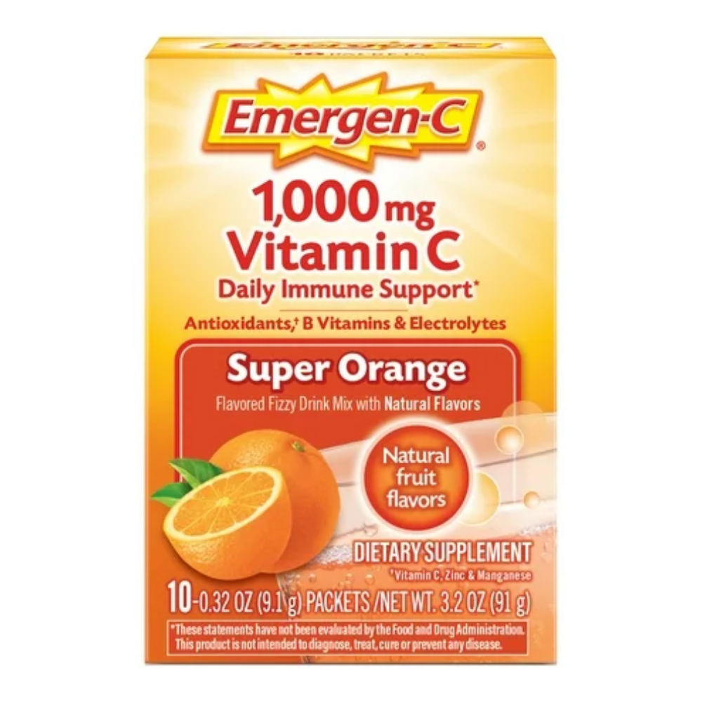 Emergen-C Vitamin C Daily Immune Support Super Orange (1000mg 10ct) by Farmacias Savia