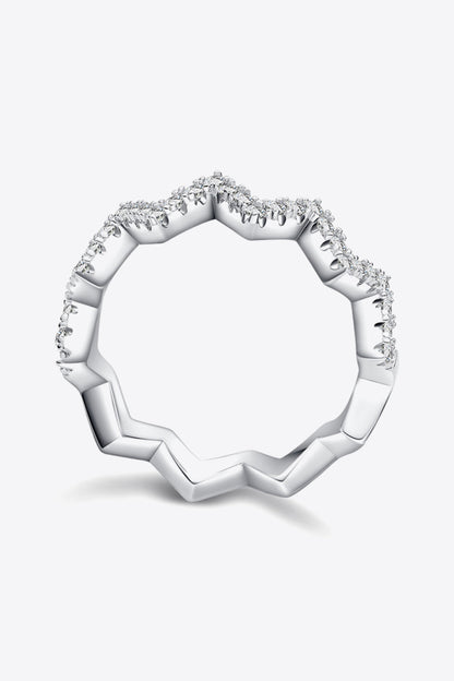 Sparkala™ Wavy Band Ring (Platinum Over Pure Sterling Silver) by Sparkala