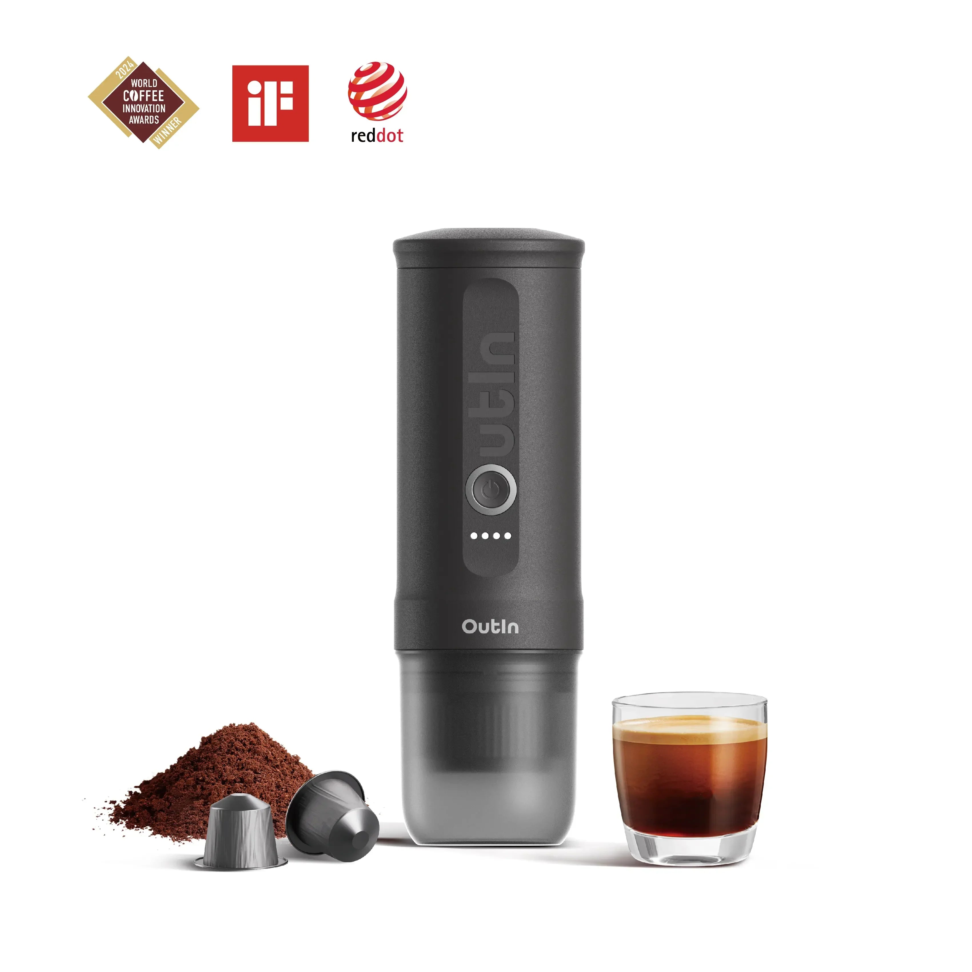 Nano Portable Espresso Machine (Space Grey) by OutIn