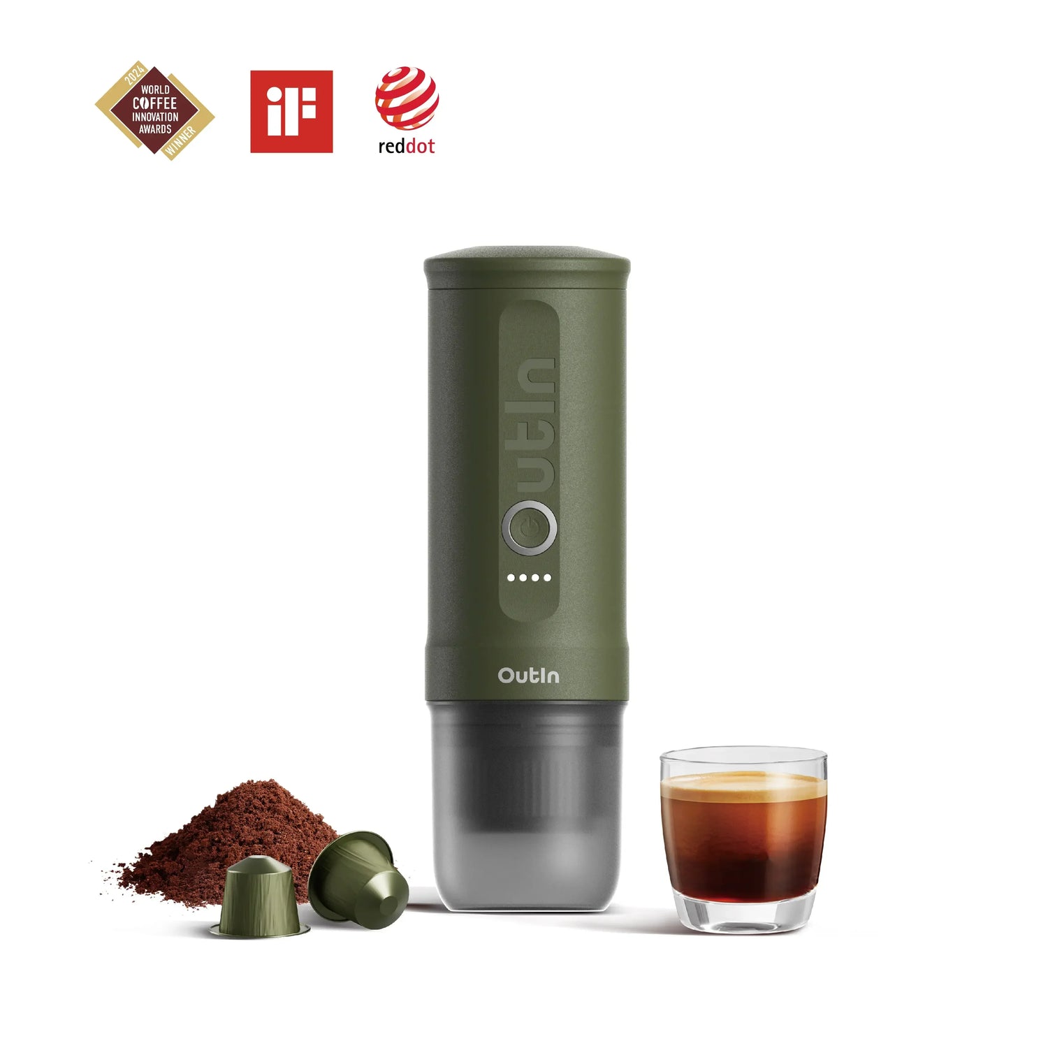 Nano Portable Espresso Machine (Forest Green) by OutIn
