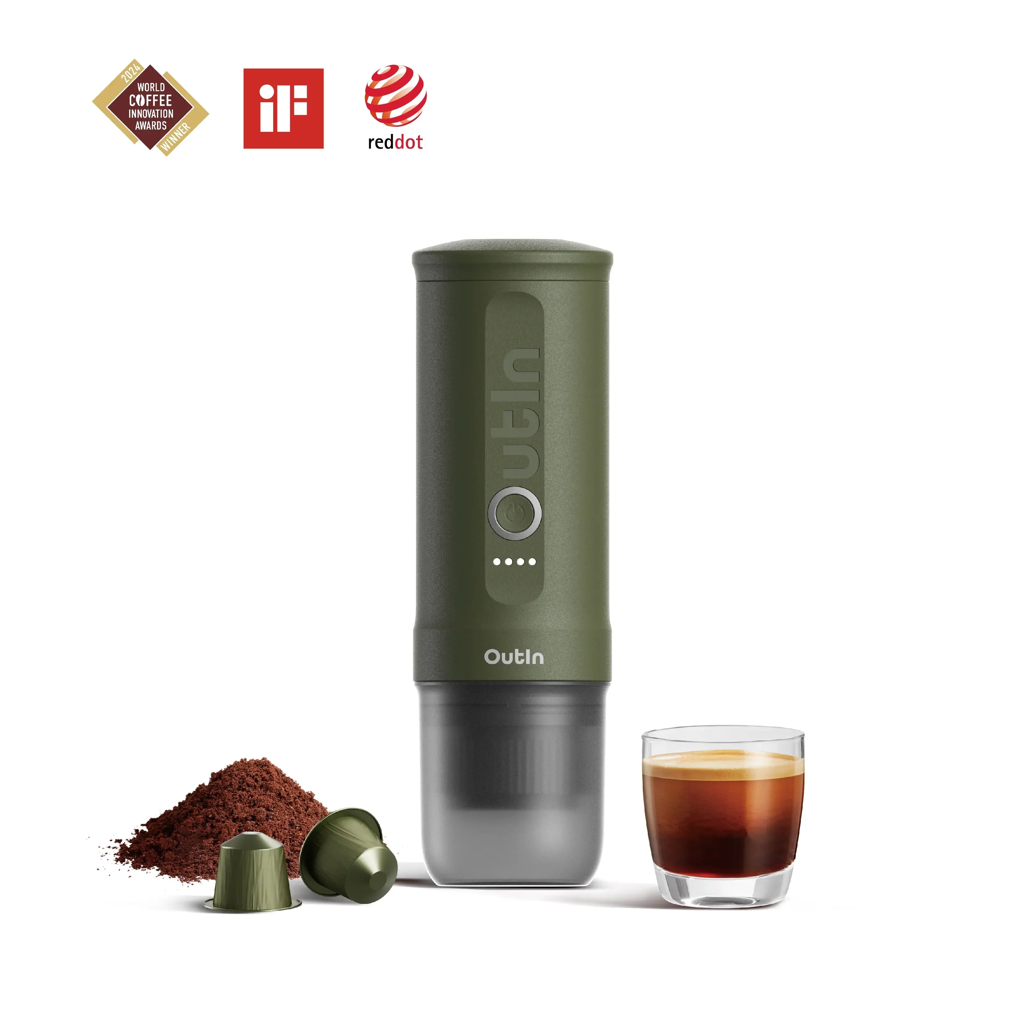Nano Portable Espresso Machine (Forest Green) by OutIn