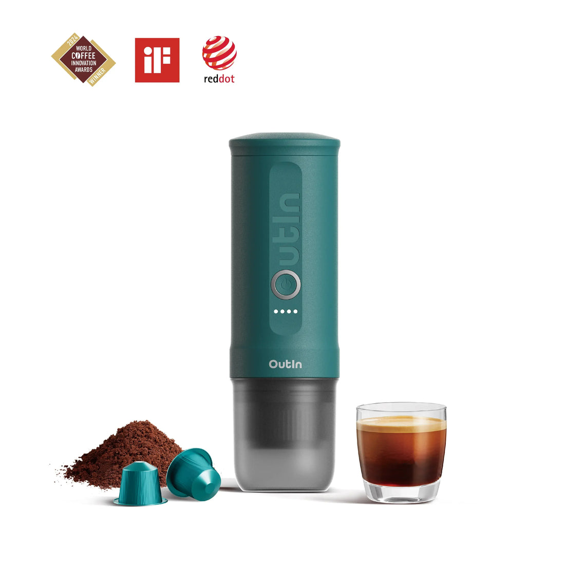 Nano Portable Espresso Machine (OutIn Teal) by OutIn