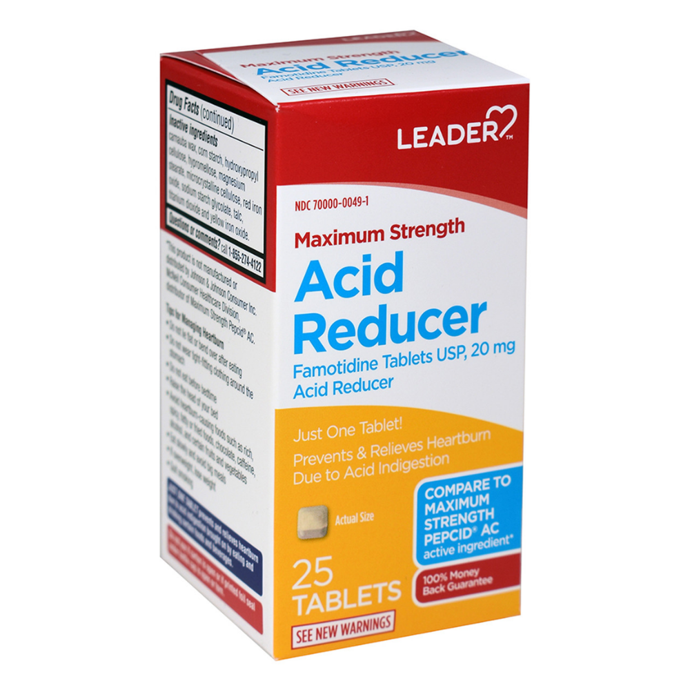 Leader Acid Reducer Maximum Strength Famotidine Tablets (20mg 25 ct) by Farmacias Savia