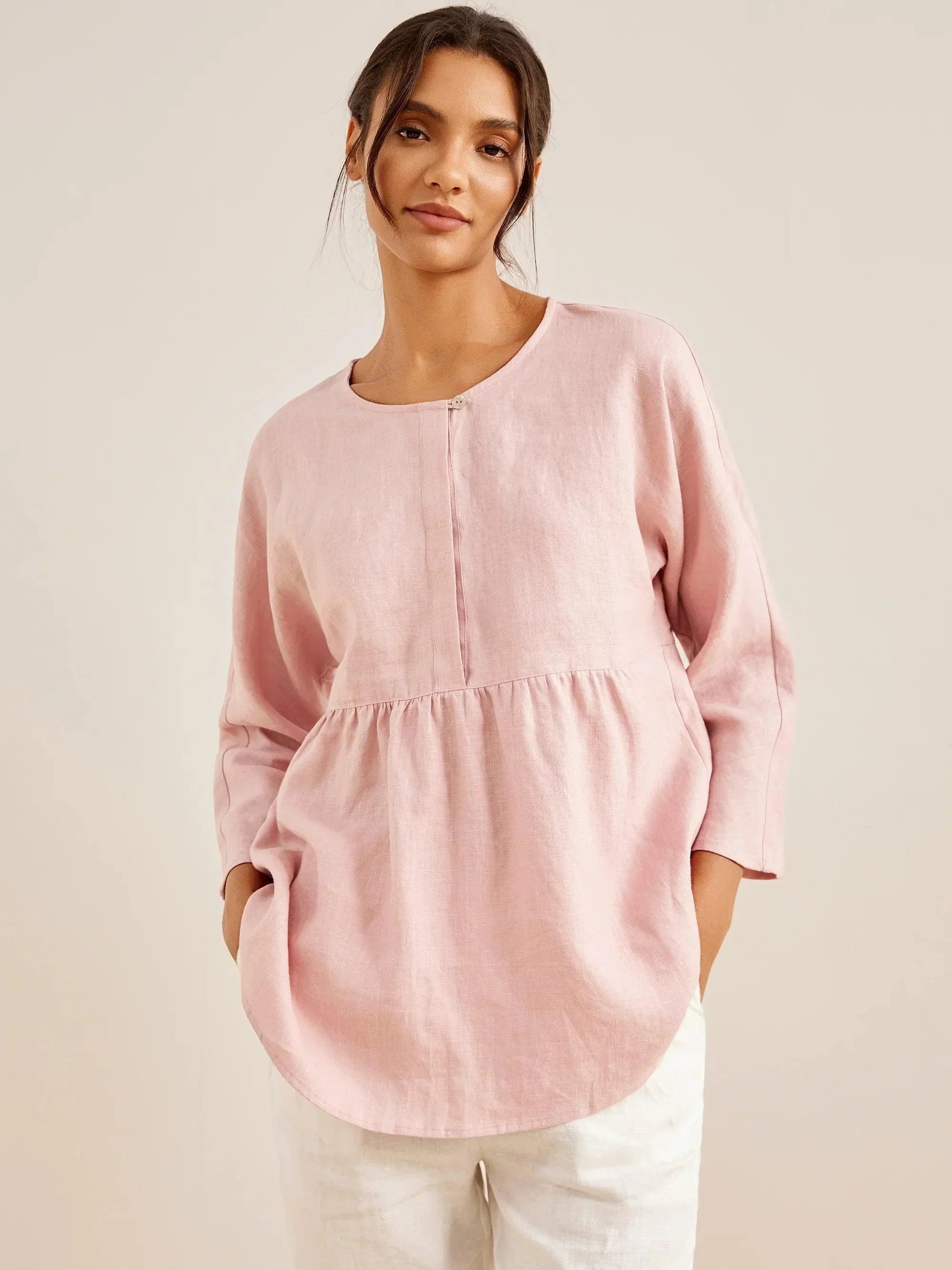 Linen Long-Sleeved Top SITKA by LINTICO