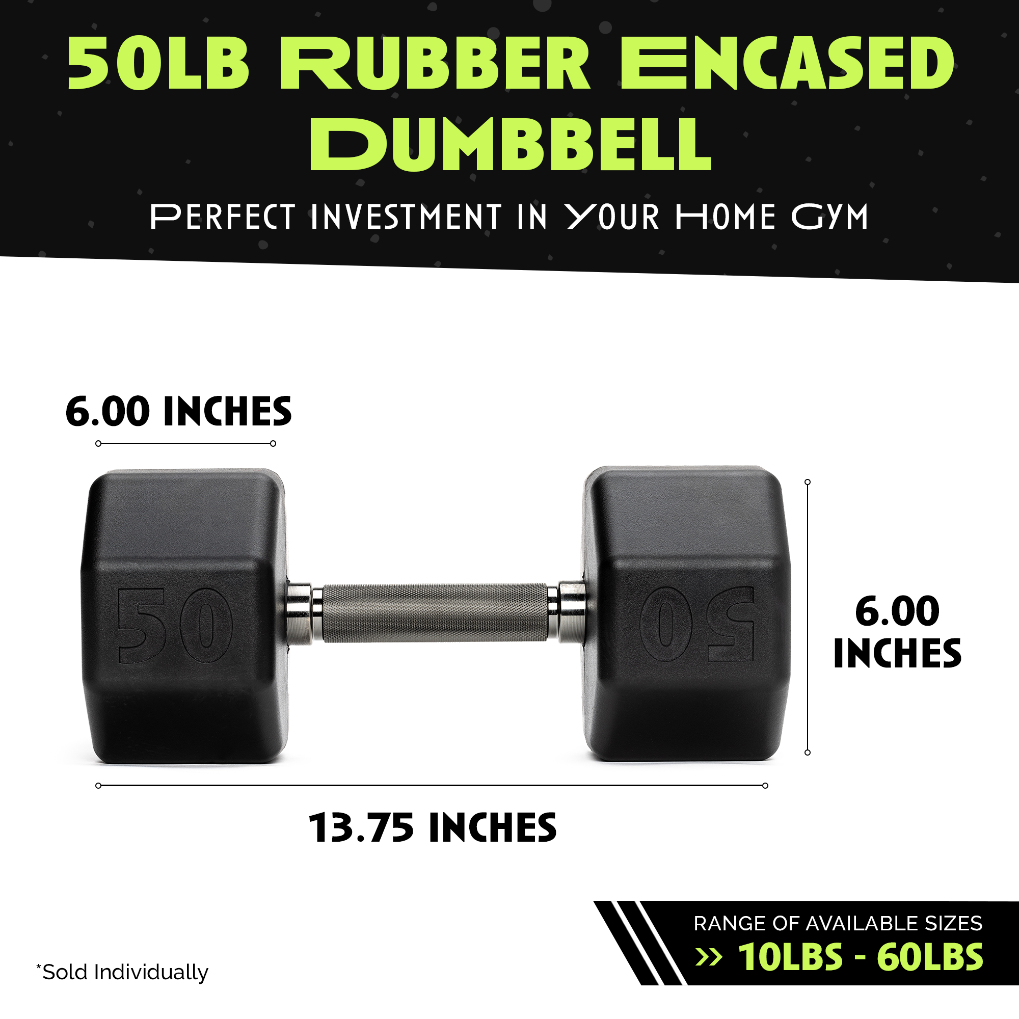 Octo Rubber Dumbbell (sold individually) by Rage Fitness