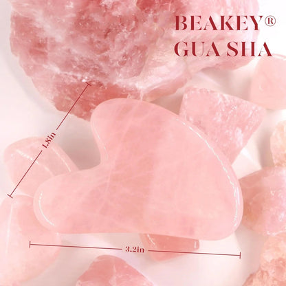 Jade Roller &amp; Gua Sha, Natural Jade Face Roller Gua Sha Facial Tools Skin Care Massager, Pink by Korean Skin Care
