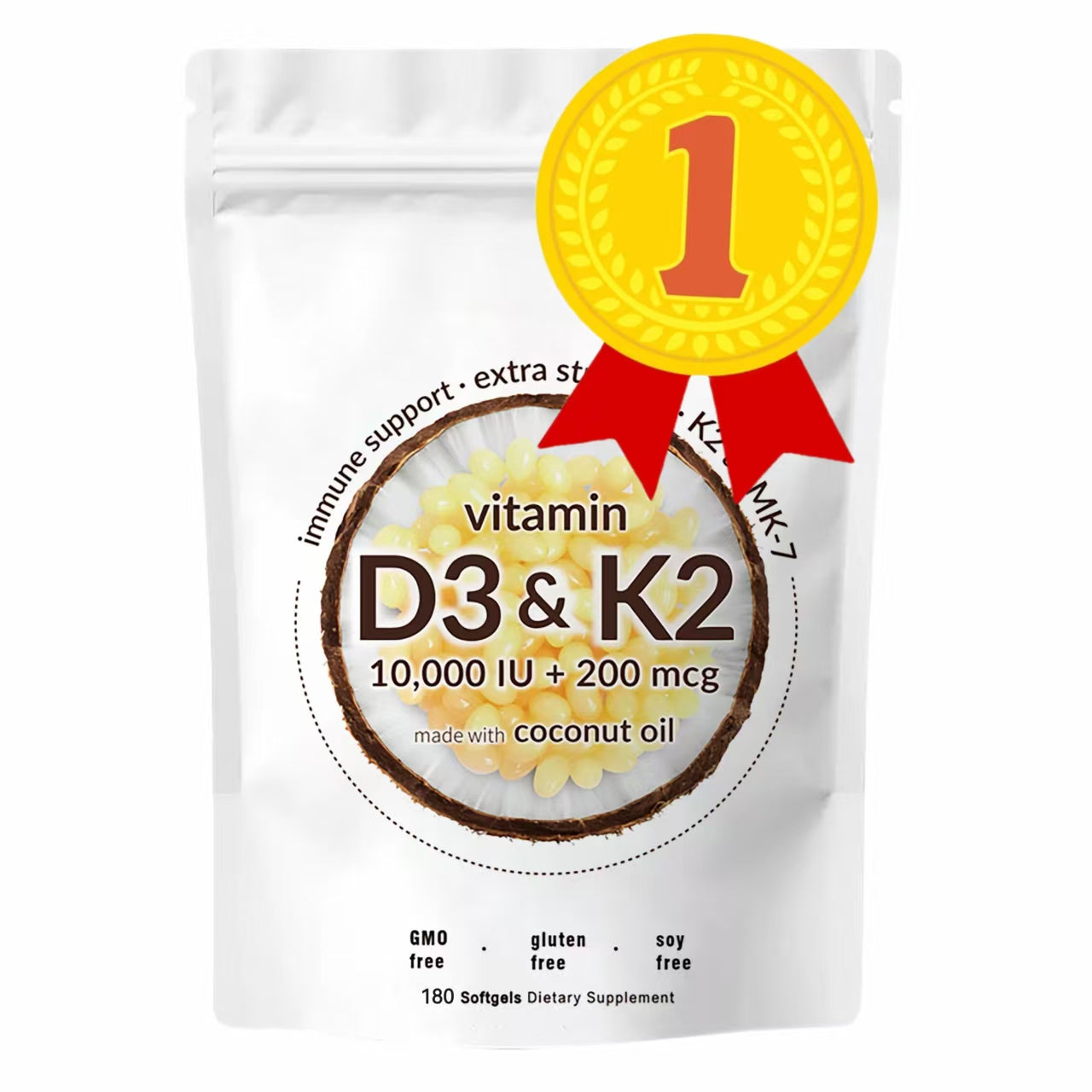 Vitamin D3 K2 Supplement Softgels by VAH