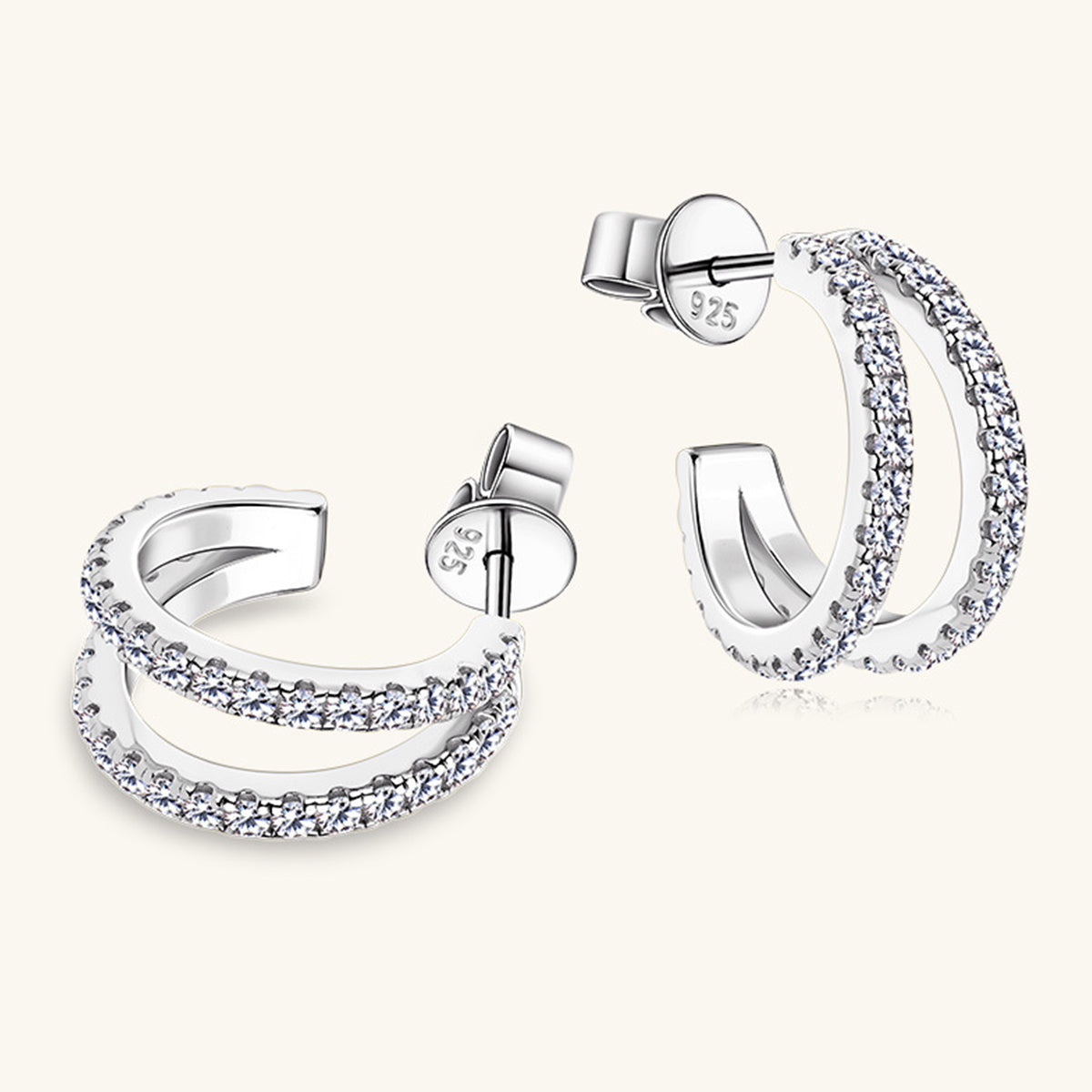 Sparkala™ Pure Sterling Silver C-Hoop Earrings by Sparkala