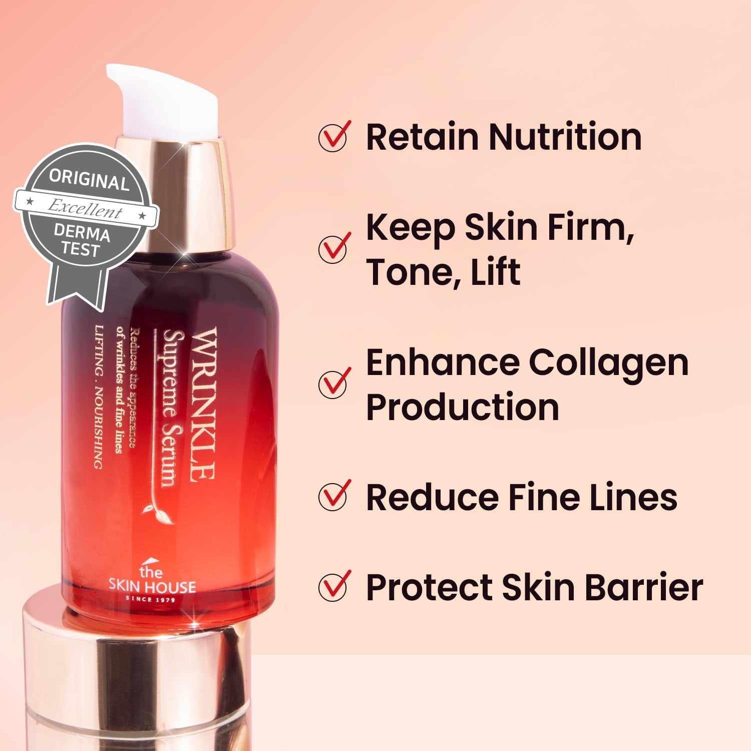 Wrinkle Supreme Serum 0.67 Fl. Oz. Trial-Size, Korean Red Ginseng, Mushrooms | Firming, Lifting, Fine Lines | Korean Skin Care, K-Beauty, 20Ml by Korean Skin Care