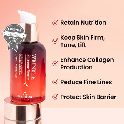 Wrinkle Supreme Serum 0.67 Fl. Oz. Trial-Size, Korean Red Ginseng, Mushrooms | Firming, Lifting, Fine Lines | Korean Skin Care, K-Beauty, 20Ml by Korean Skin Care