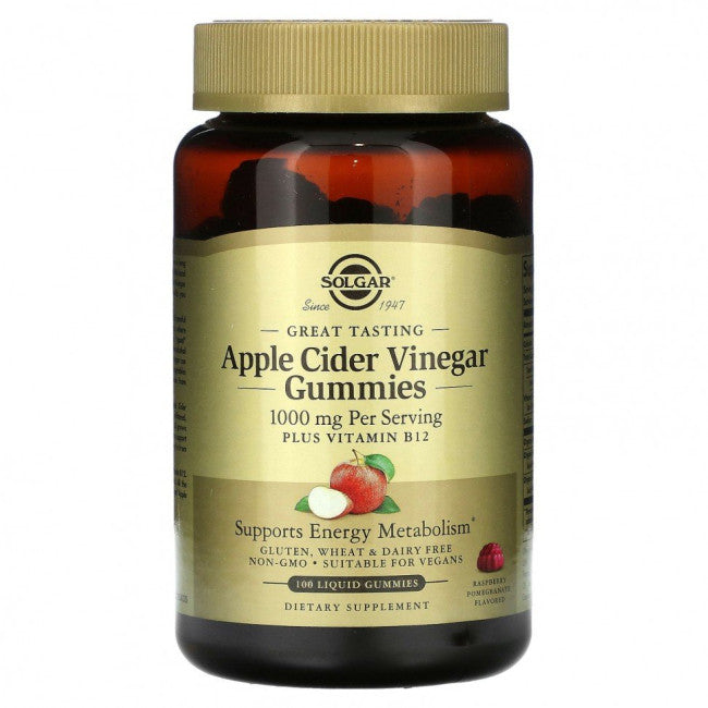 Solgar Apple Cider Vinegar Gummies 500 Mg Raspberry Pomegranate by Pasteur Pharmacy