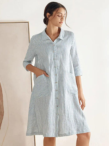 100% Linen Shirt Dress MADISON by LINTICO