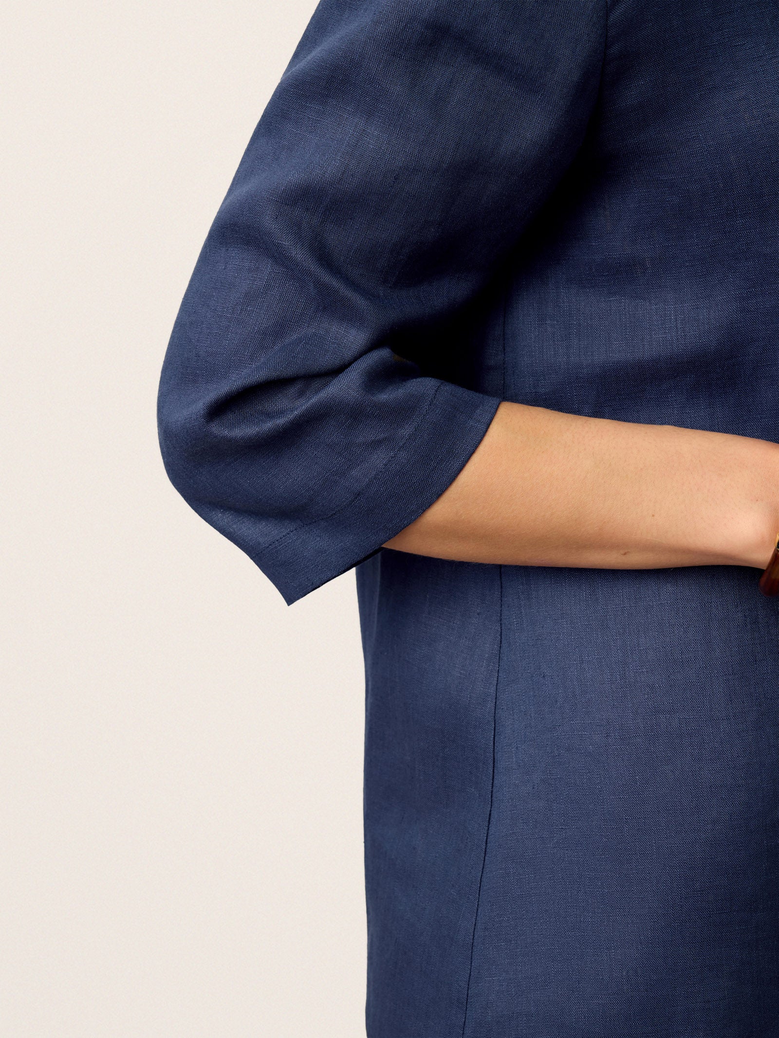100% Linen Asymmetric Collar Inverted Pleat Top OTTILIE by LINTICO